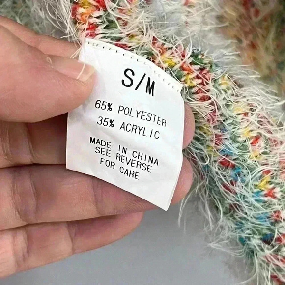 Wishlist oversized eyelash cardigan open front southwest Aztec native American - Picture 3 of 7